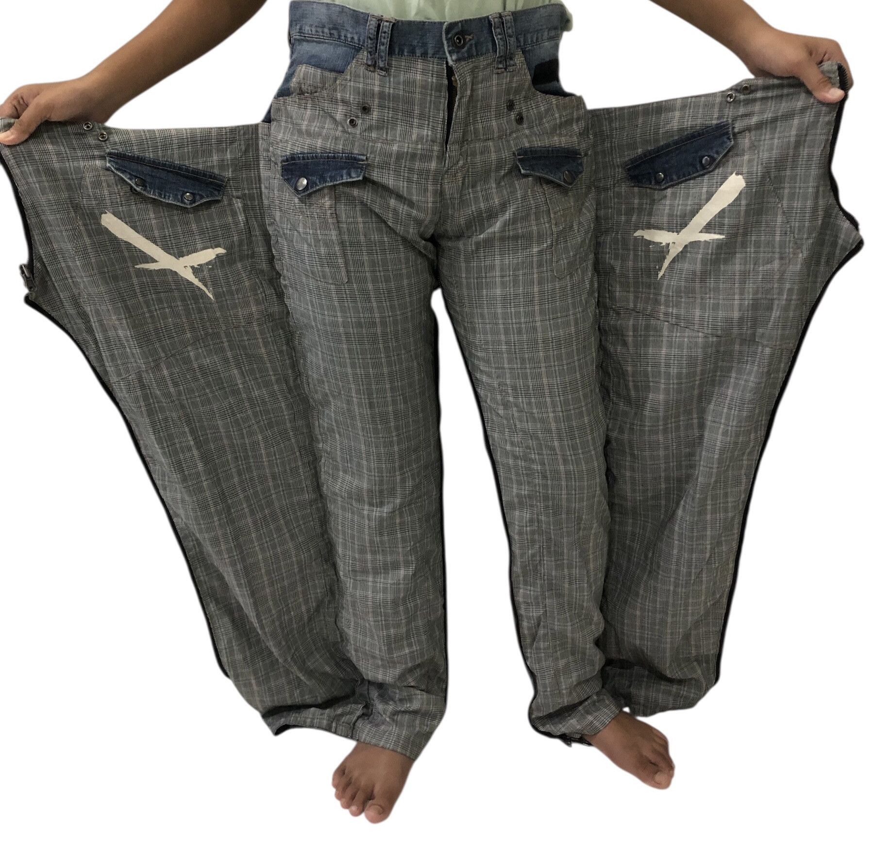 PPFM Very Rare PPFM Anarchy Denim Eastern Rock Design 2 in 1 Size US 33 - 7 Thumbnail