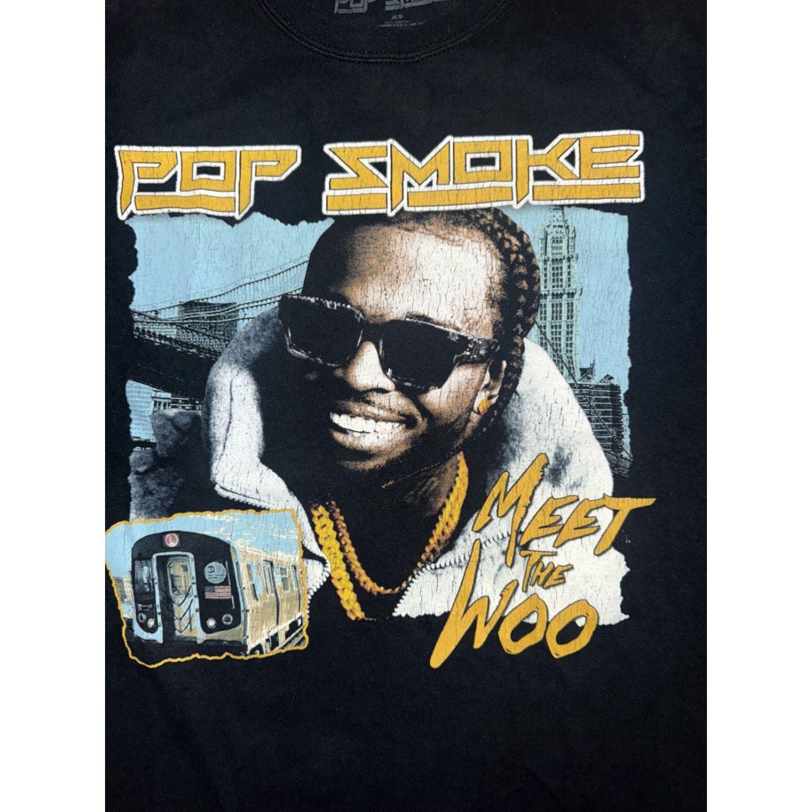 Vintage Pop Smoke Meet The Woo Graphic T-Shirt Black Small 17x24 Rap Tee Size US S / EU 44-46 / 1 - 2 Thumbnail