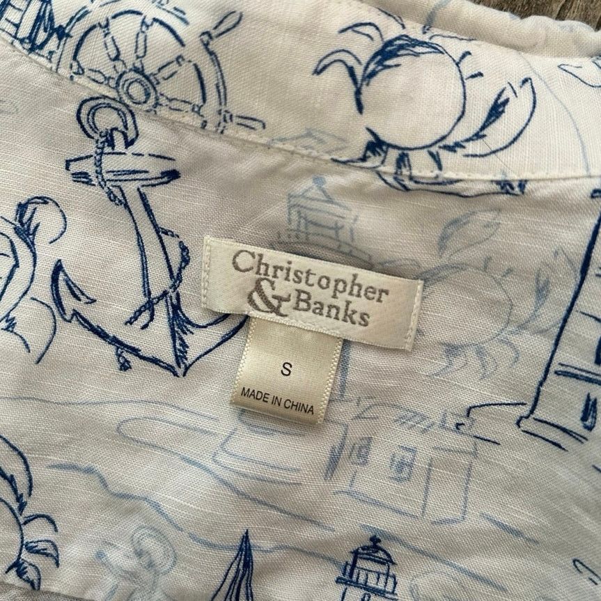 Other christopher & banks sailor ship blue and white button up top Size S / US 4 / IT 40 - 4 Thumbnail