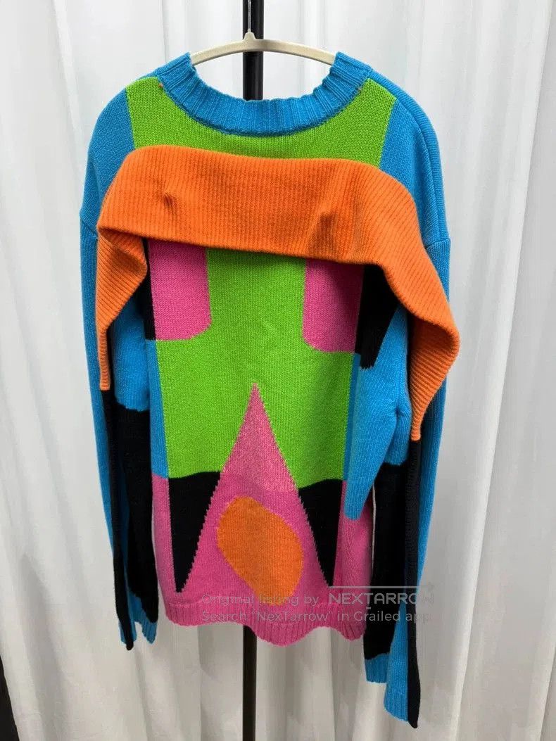 Walter Van Beirendonck Colorful Patterned Oversized Sweater. Size US M / EU 48-50 / 2 - 6 Thumbnail