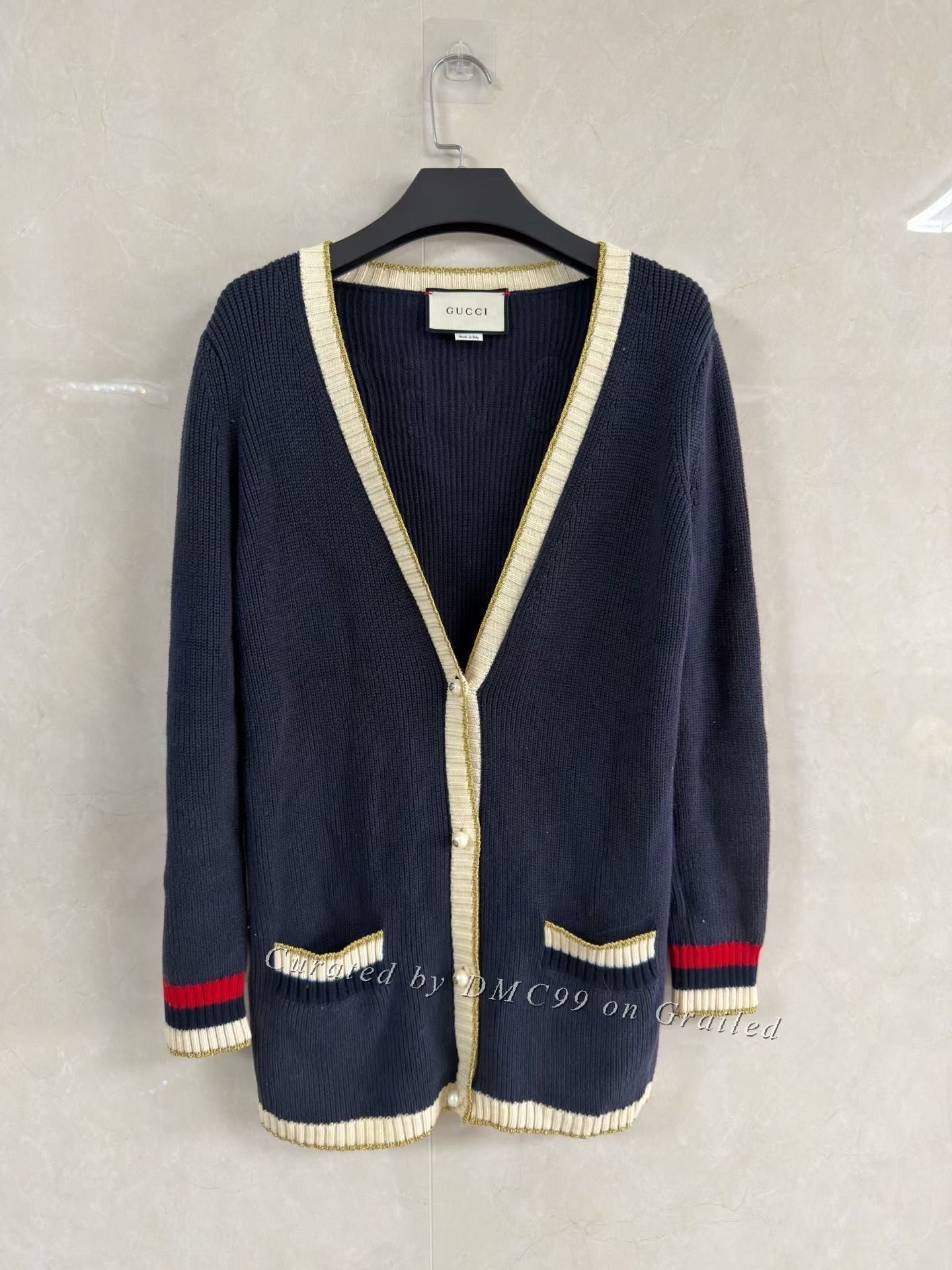 Gucci Gucci Gold Thread Pearl Button Cardigan Size XS / US 0-2 / IT 36-38 - 1 Thumbnail