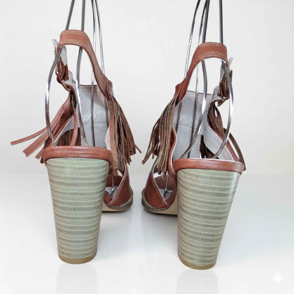 Other Nature Breeze Size 6.5 Brown Tan Sandal Block Vegan Leather Size US 6.5 / IT 36.5 - 6 Thumbnail