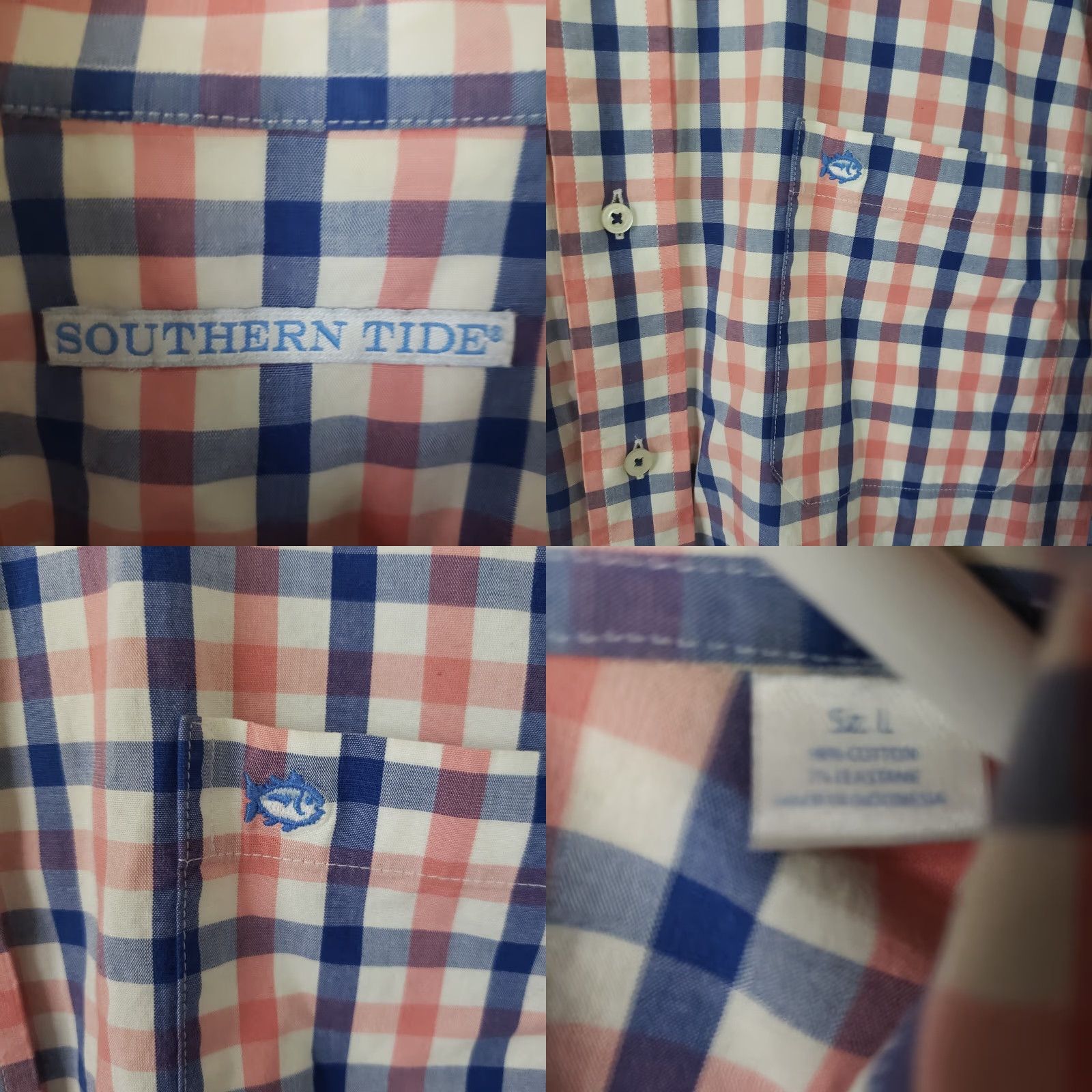 Southern Tide Southern Tide Shirt Men's L Cotton Plaid Button-Down Long Sleeve Size US L / EU 52-54 / 3 - 8 Thumbnail