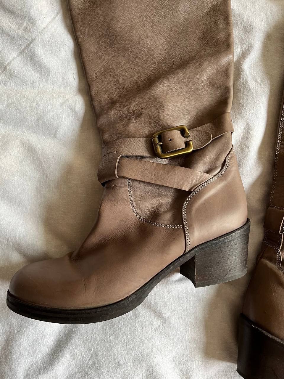 AGL × Vintage AGL vintage beige leather women's boots with straps Size US 7 / IT 37 - 5 Thumbnail