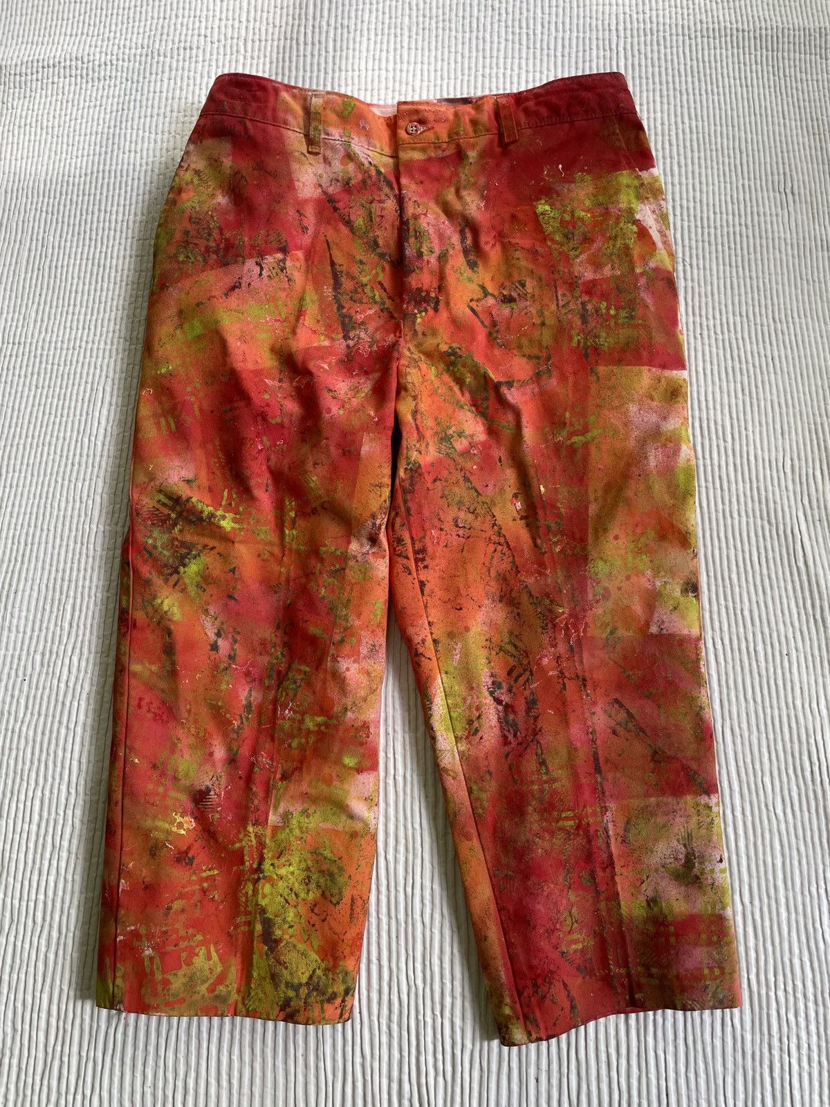 Handmade Ugly Madras Hand Painted Camo Pants Size US 32 / EU 48 - 4 Thumbnail
