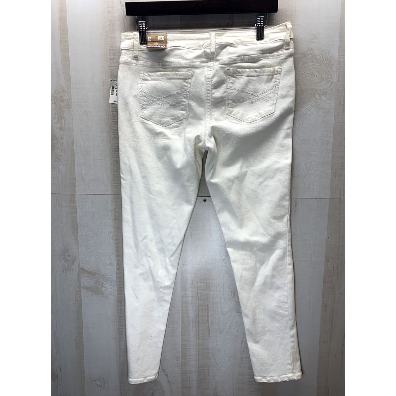 Vintage Aéropostale Skinniest Fit Womens/Teens SZ 12 R Ivory Jeggings NWT Jeans (Mens Size 12) Size 34" / US 12 / IT 48 - 6 Thumbnail