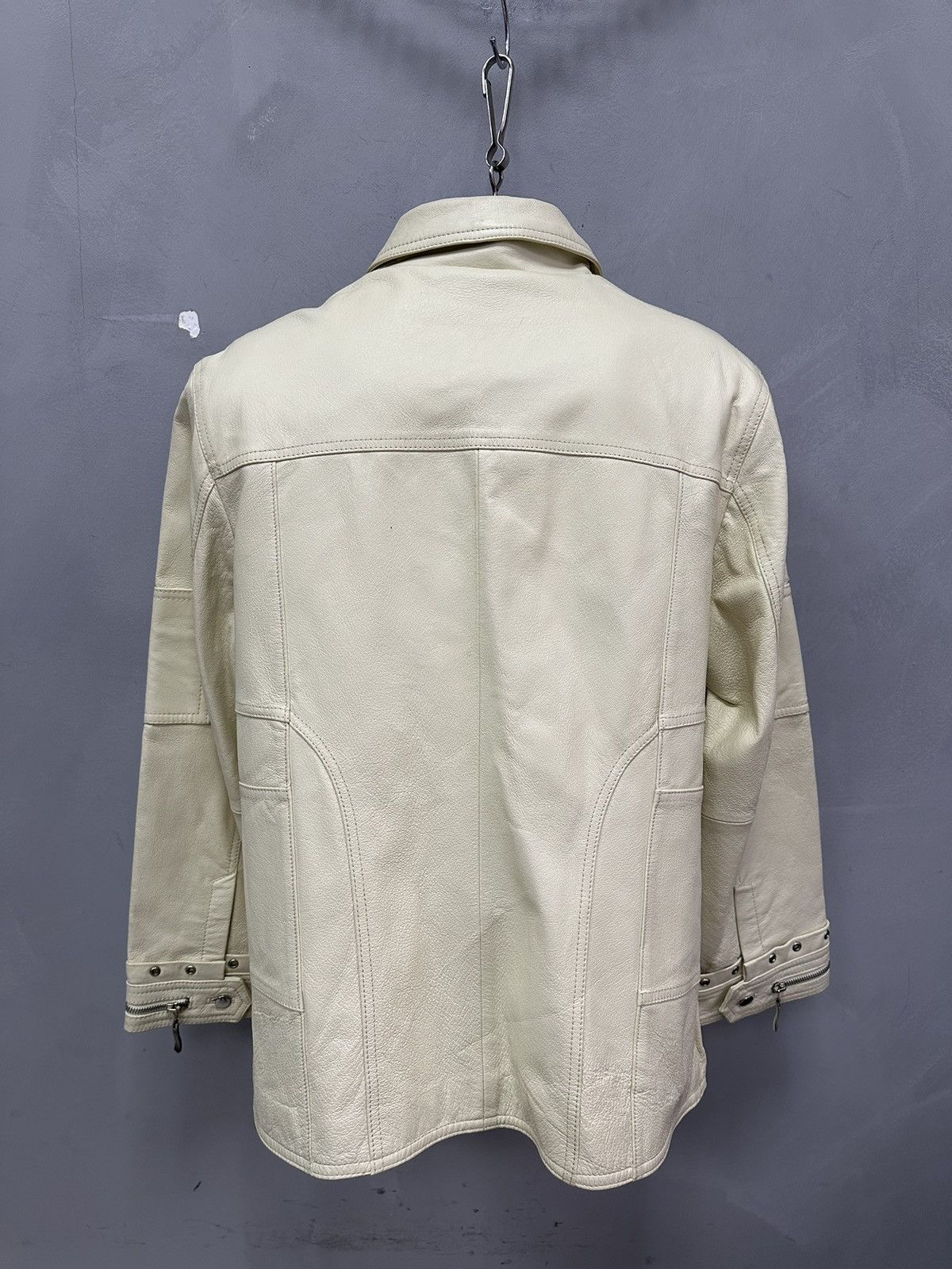 Junya Watanabe Vintage Leather Jacket Distressed Metal Zip Avant Garde JPG Size US L / EU 52-54 / 3 - 6 Thumbnail