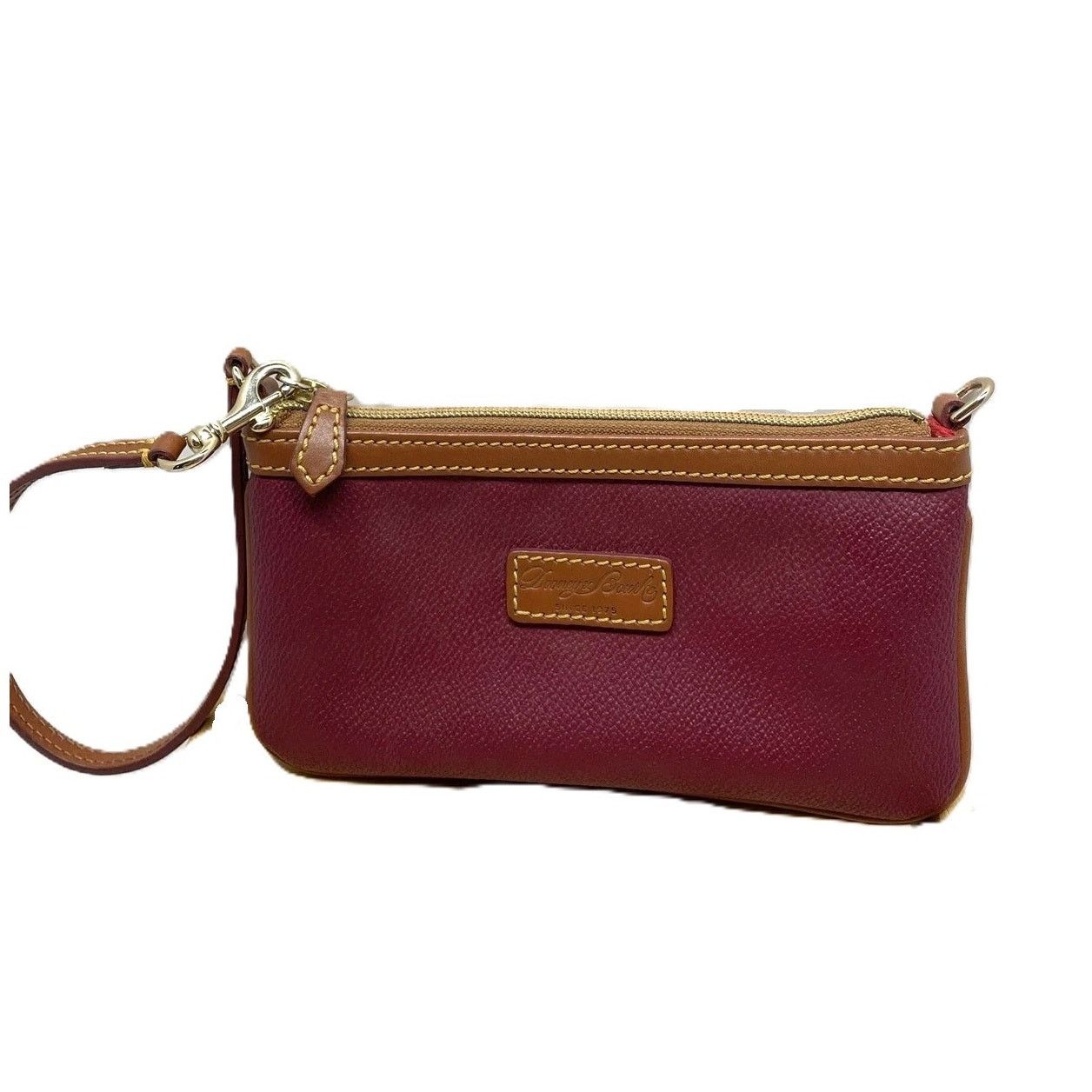 Dooney & Bourke Dooney & Bourke Deep Red Textured Leather Zip Wristlet Size ONE SIZE - 3 Thumbnail