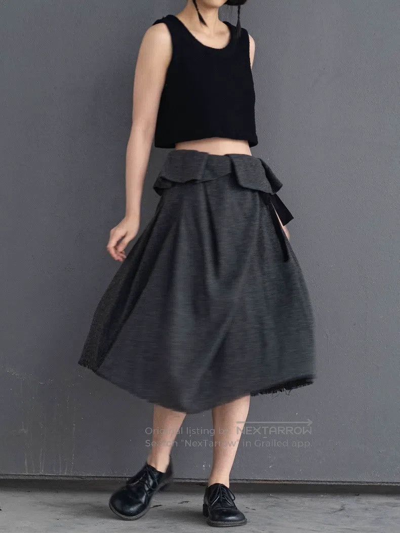 Comme des Garcons Comme Des Garcons size XS Gray wool belt half skirt Size 23" - 1 Thumbnail