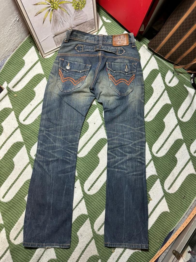 Edwin EDWIN XV Distressed Flare Buckle Back Jeans Size US 32 / EU 48 - 1 Thumbnail