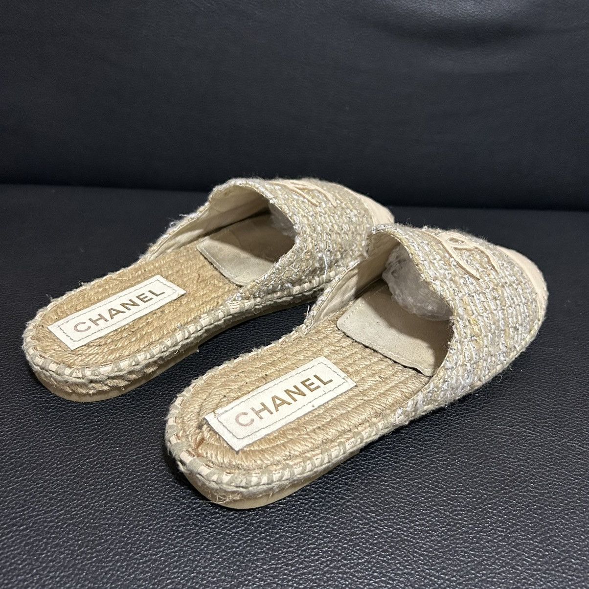 Chanel CHANEL - ESPADRILLE MULE SLIP ON FLATS Size US 9 / IT 39 - 3 Thumbnail