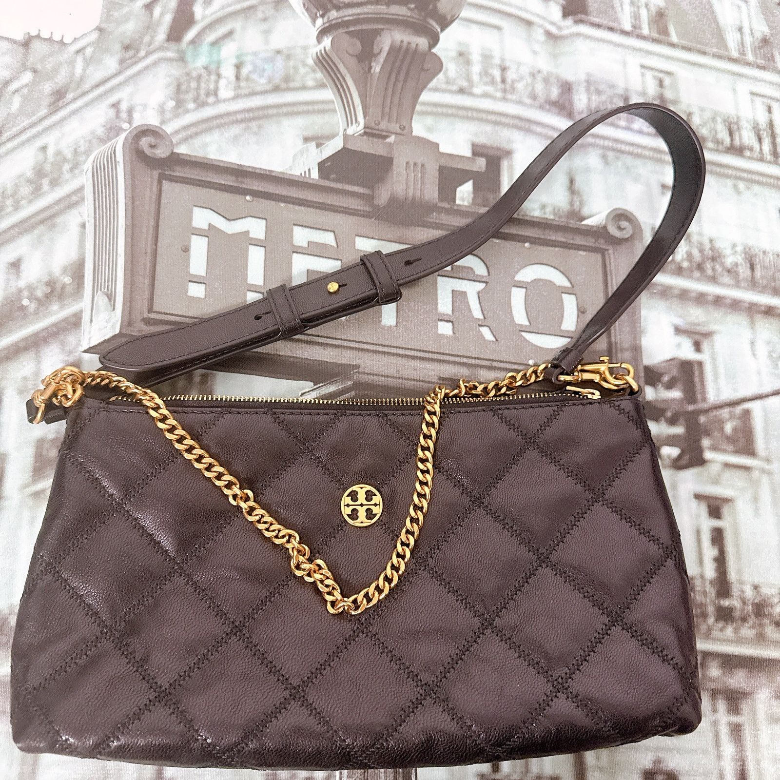 Tory Burch Tory Burch 160651 Willa Zip Shoulder Bag IN Black Size ONE SIZE - 6 Thumbnail