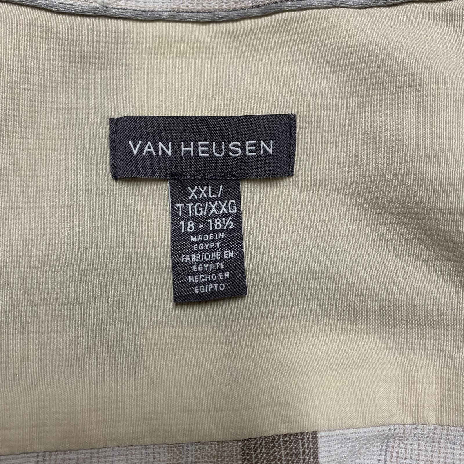Van Heusen Van Heusen Men XXL Beige Plaid Short Sleeve Shirt Size US XXL / EU 58 / 5 - 3 Thumbnail