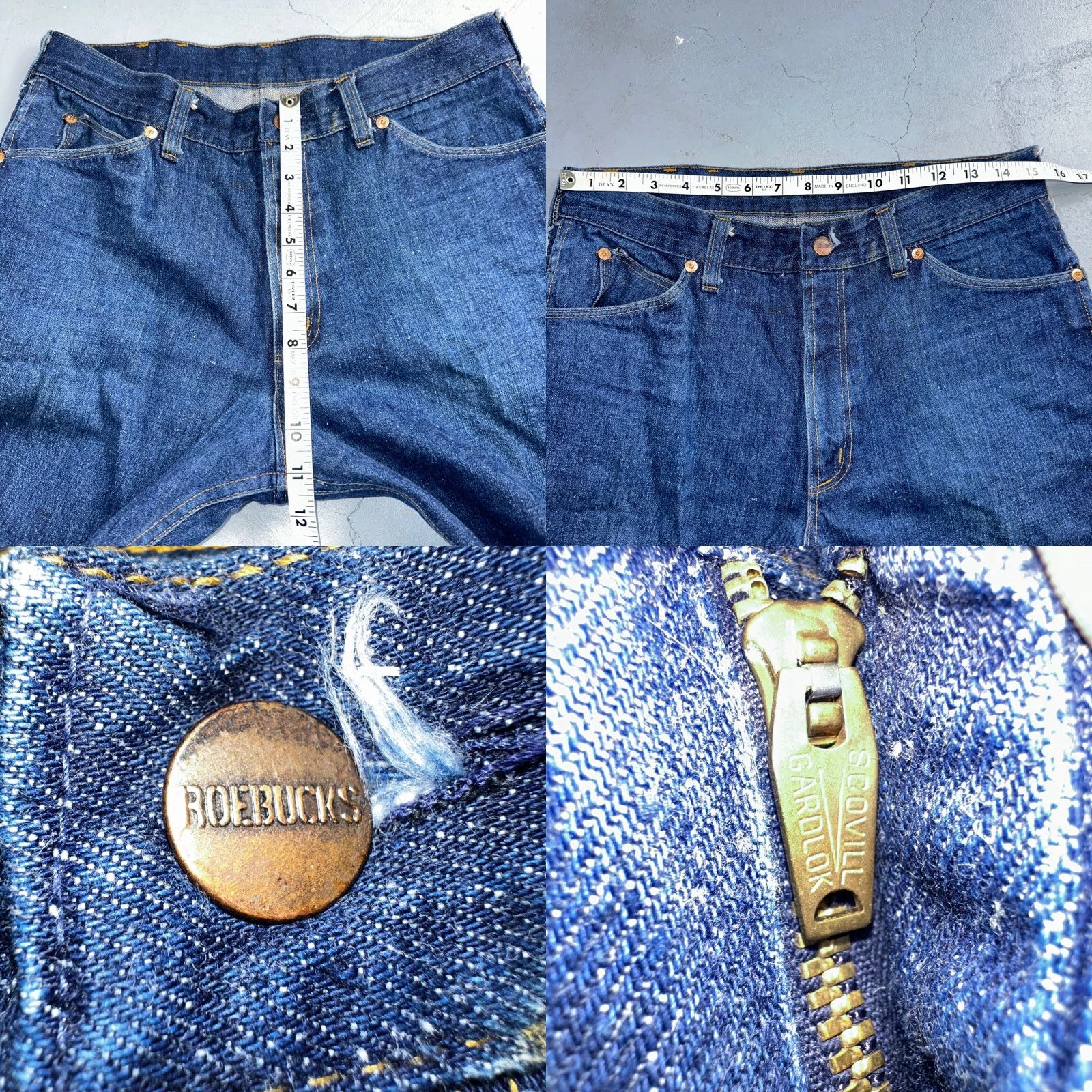Sears VTG Sears Roebucks Jeans 34x30 Mens USA Rockabilly Dark Denim Blue 70s Cowboy Logo Retro Straight Jeans Mens Size US 34 / EU 50 - 8 Thumbnail