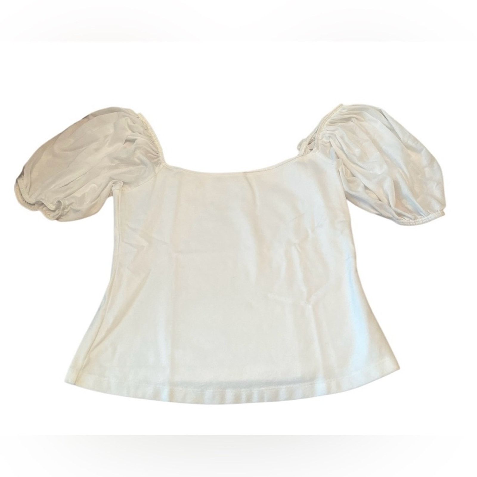 Free People Free People White Puff Sleeve Blouse, size Smallch Size S / US 4 / IT 40 - 1 Thumbnail
