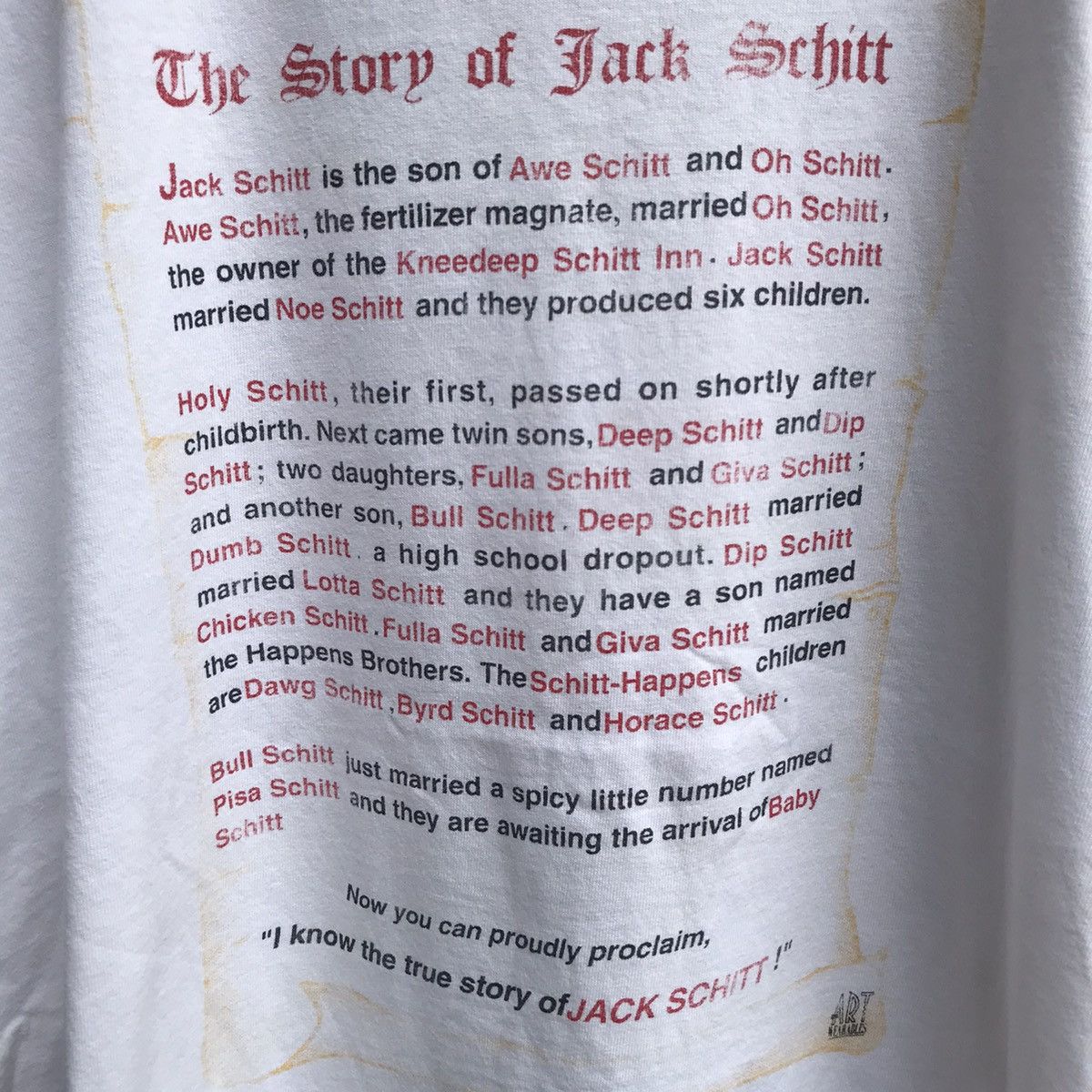 Vintage Vintage 90s JACK SCHITT wording tee parody distressed Size US XL / EU 56 / 4 - 3 Thumbnail