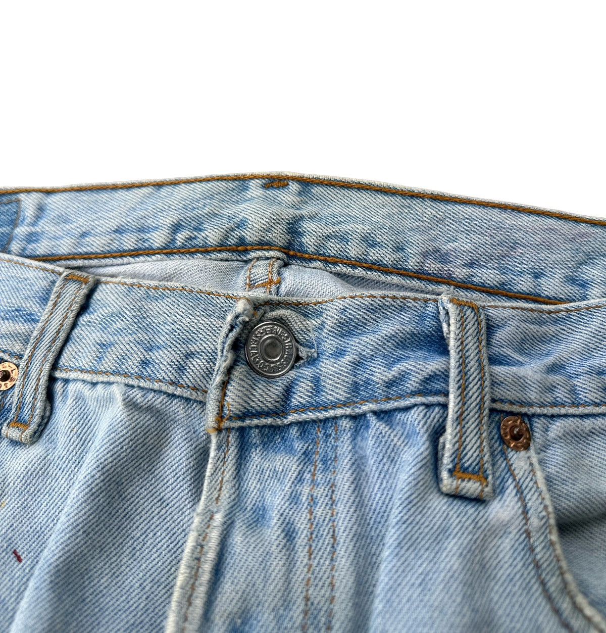 Levi's Vintage 90s Levi’s 501 custom paint denim jeans Size US 32 / EU 48 - 5 Thumbnail