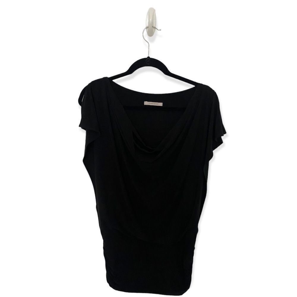 Other 41 Hawthorn Black Draped Front Split Sleeve Blouse Elastic W Size XS / US 0-2 / IT 36-38 - 2 Thumbnail
