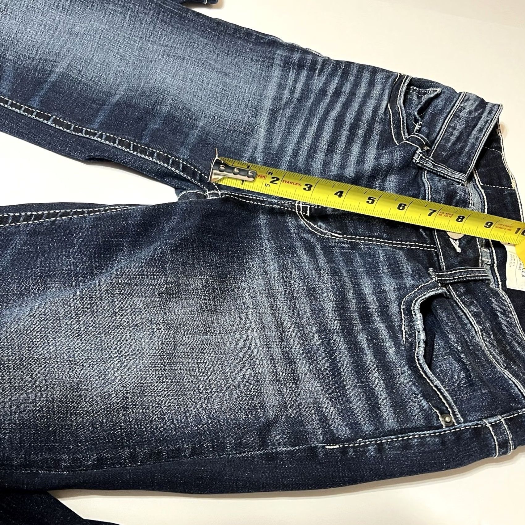 Vintage BKE Jeans Womens Slim Bootcut 26x32.5 26x33.5 Blue Whiskered Denim Stretch Zip 5-Pocket Buckle Bke Stella Modern Vintage No Size 26" / US 2 / IT 38 - 4 Thumbnail
