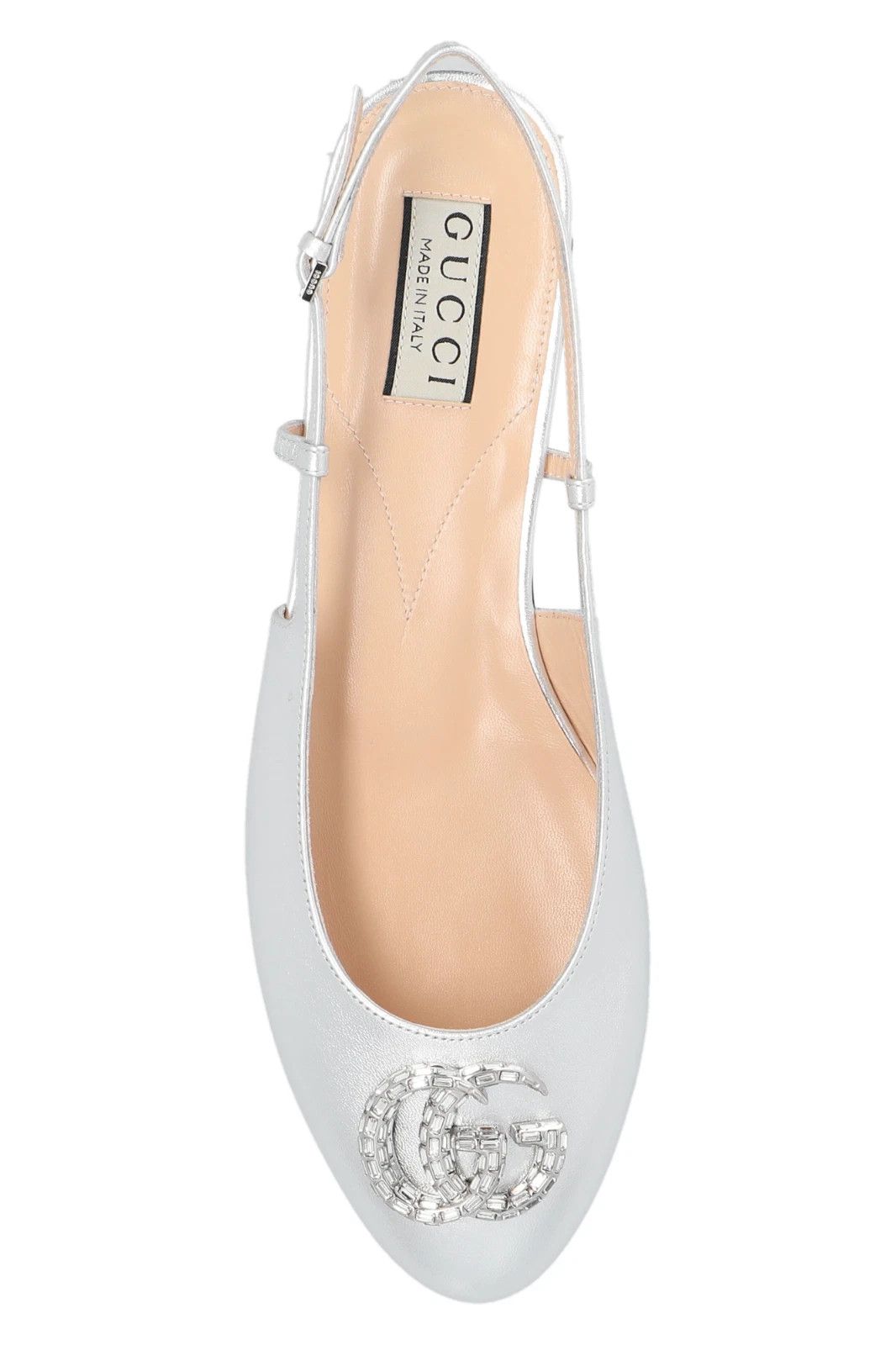 Gucci GUCCI Double G Silver Leather Ballet Flats New & Authentic Size US 5 / IT 35 - 3 Thumbnail