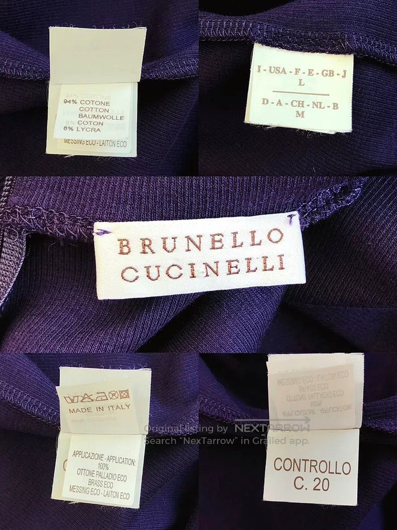 Brunello Cucinelli Brunello Cucinelli Beaded Collar Bud Neck T-Shirt Size L / US 10 / IT 46 - 7 Thumbnail