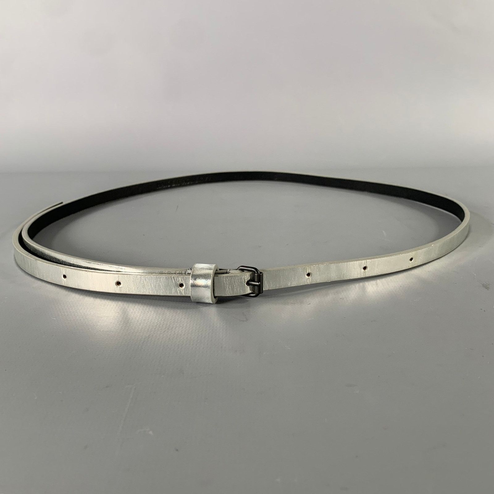 Haider Ackermann HAIDER ACKERMANN Size S Silver Metallic Leather Belt Size 32 - 1 Thumbnail