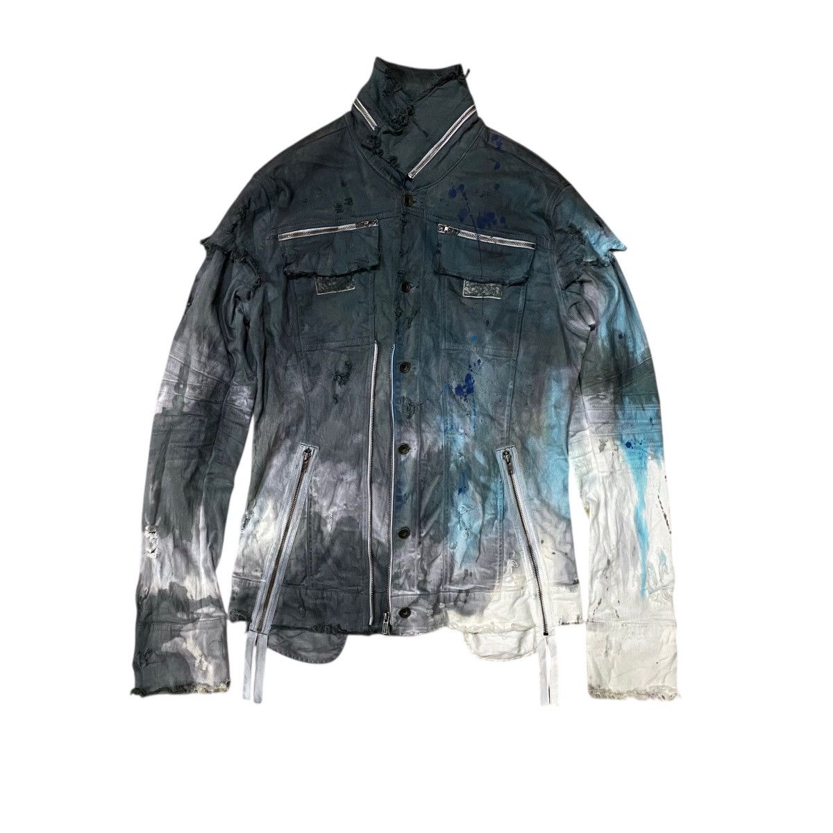 Le Grande Bleu (L.G.B.) Rare!! Le Grande Bleu LGB Burn & Ash Denim Jacket Size US M / EU 48-50 / 2 - 2 Thumbnail