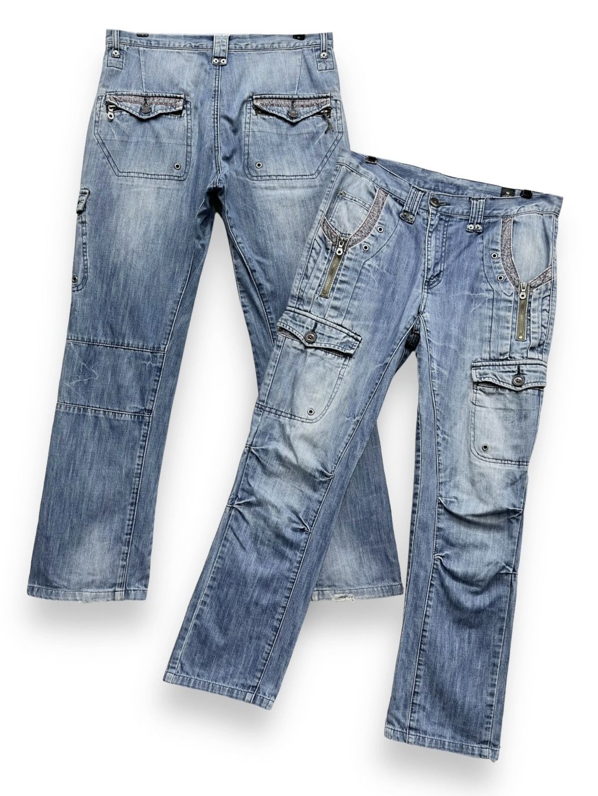 semanticdesign 🔥SEMANTIC DESIGN Distressed Denim Cargo Pants Size US 32 / EU 48 - 1 Thumbnail