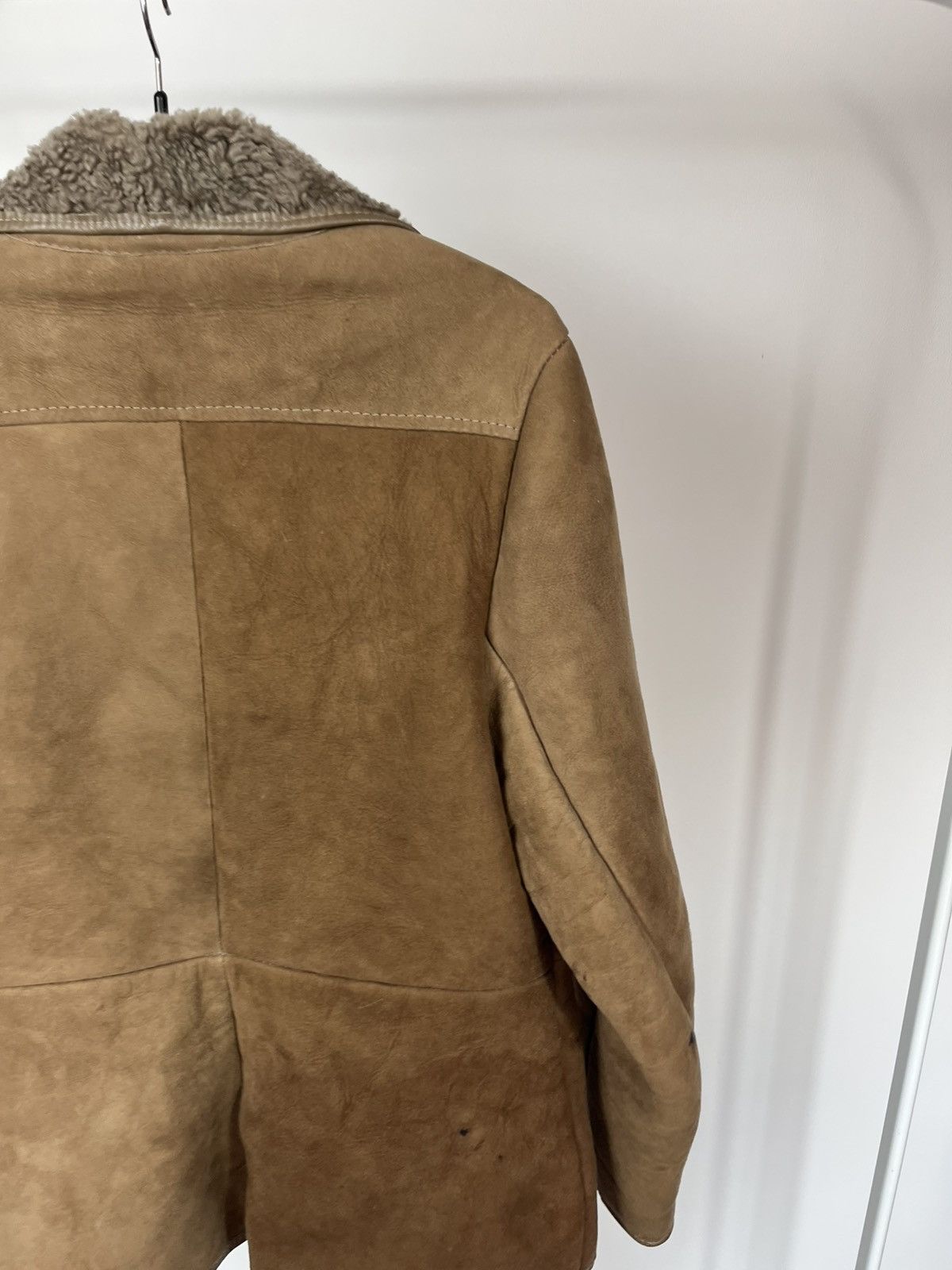 Other Vintage Shearling Sheepskin Coat Brown Real Fur Jacket UK Size M / US 6-8 / IT 42-44 - 16 Thumbnail