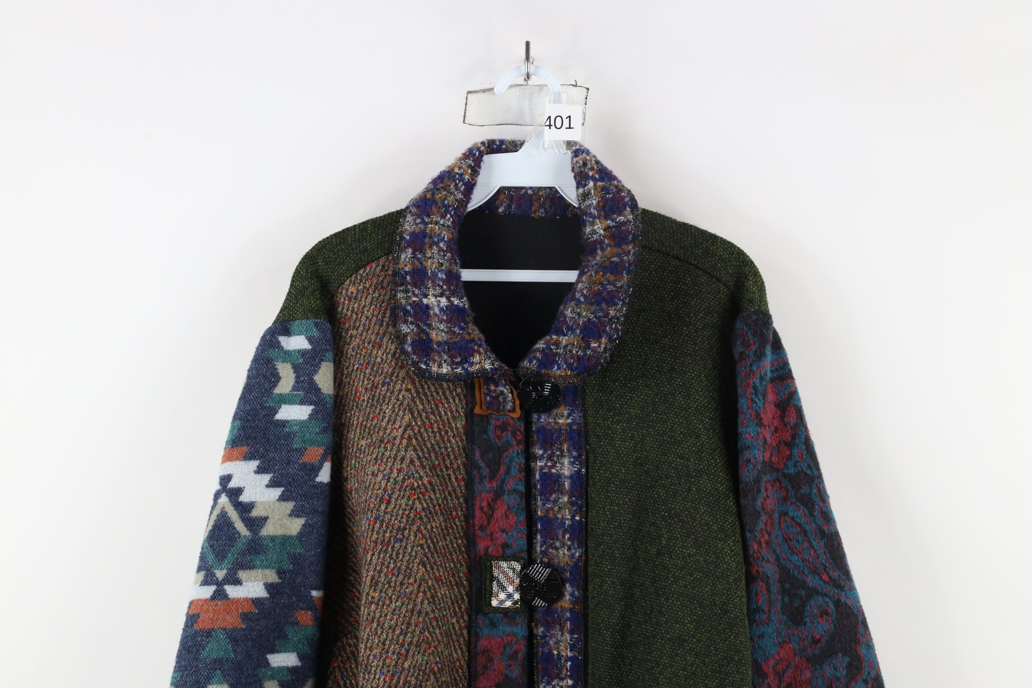 Vintage Vintage 90s Streetwear Rainbow Patchwork Lagenlook Jacket Size L / US 10 / IT 46 - 2 Thumbnail