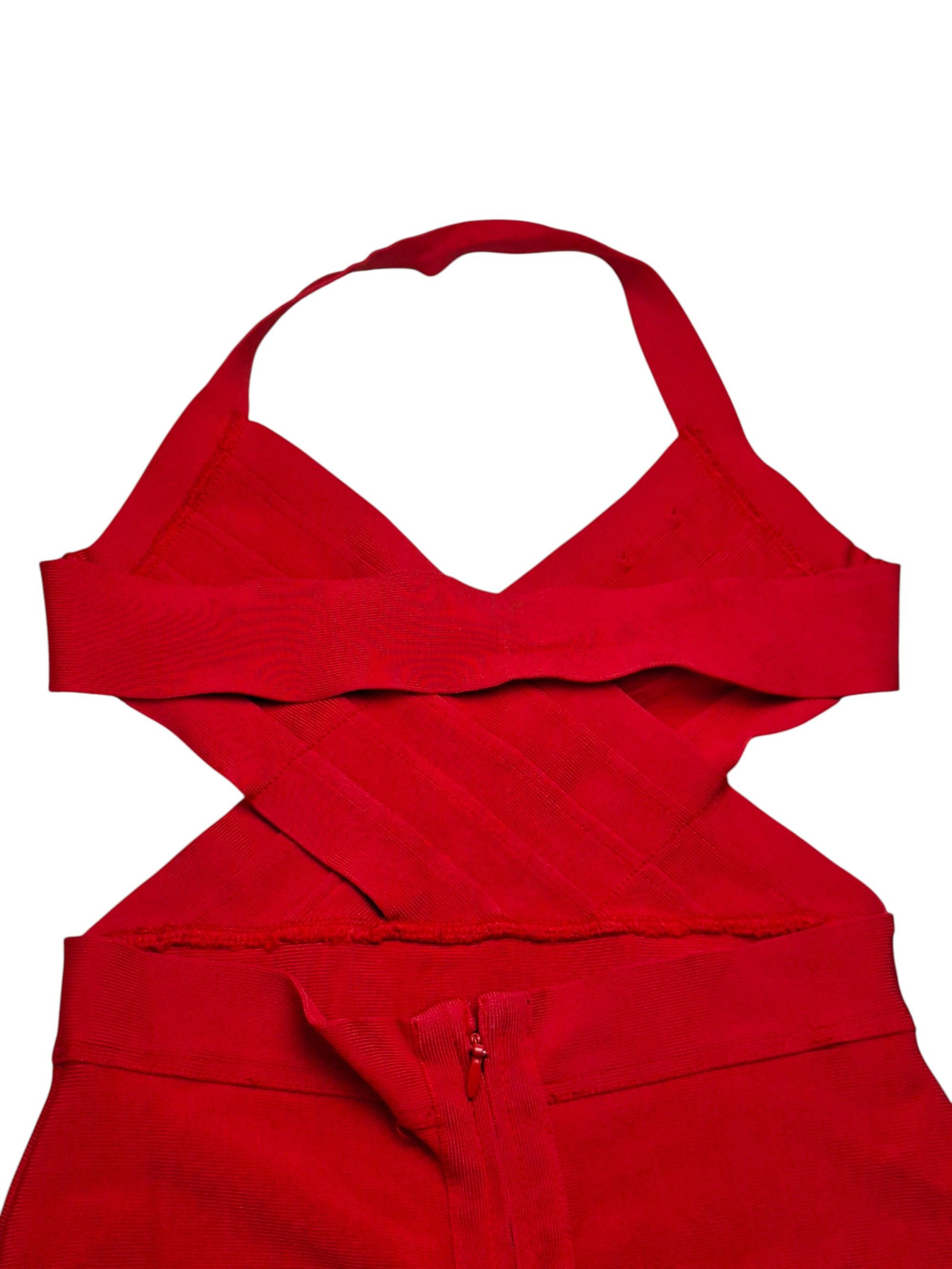 House of CB House of CB Red Bandage Halter Dress Verbena Cross Front Size L / US 10 / IT 46 - 8 Thumbnail