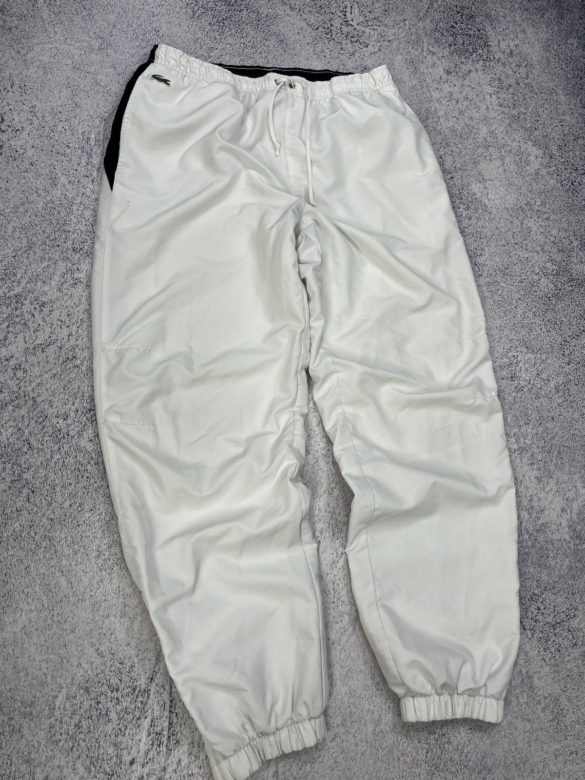 Lacoste × Vintage Vintage Lacoste White Nylon Track Pants Y2K Drill Style Rare Size US 38 / EU 54 - 6 Thumbnail