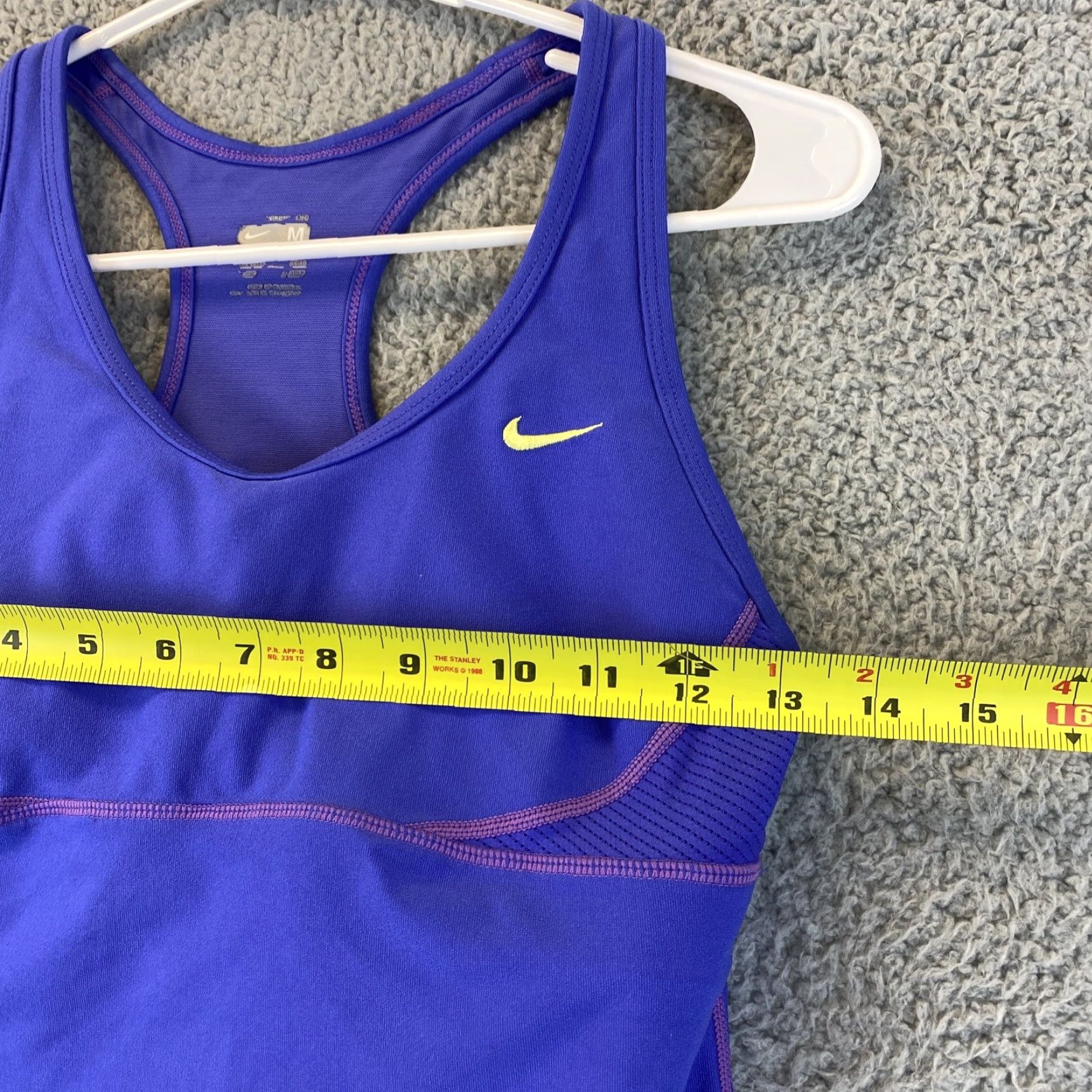 Nike NIKE DRI-FIT Women's Medium Purple Racerback Tank Top Activewear Gym Fitness Size M / US 6-8 / IT 42-44 - 4 Thumbnail