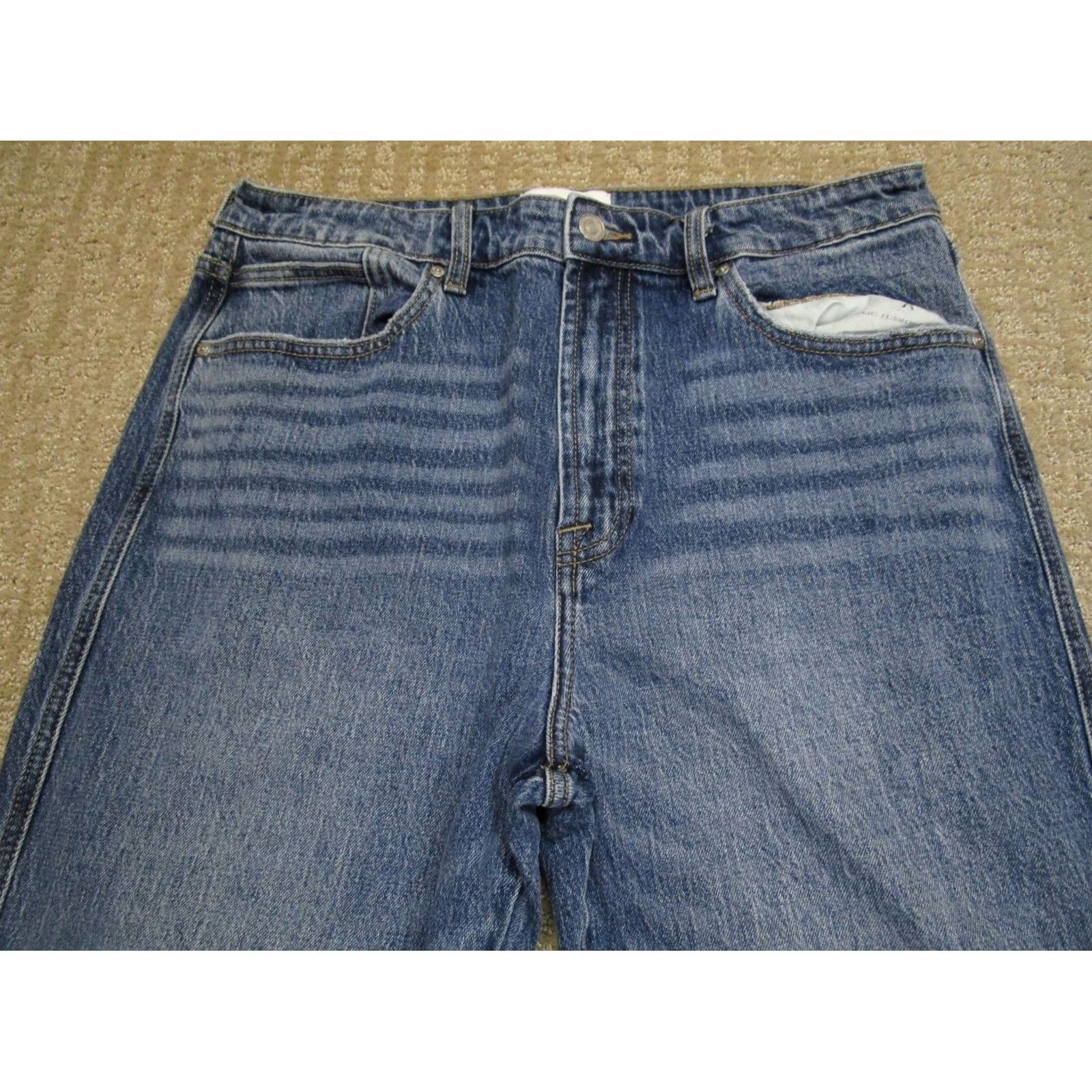 Vintage Kancan Jeans Women 32x32 Light Blue High Rise Straight Denim 5-Pocket Logo Hipster School Size 24" / US 00 / IT 34 - 2 Thumbnail