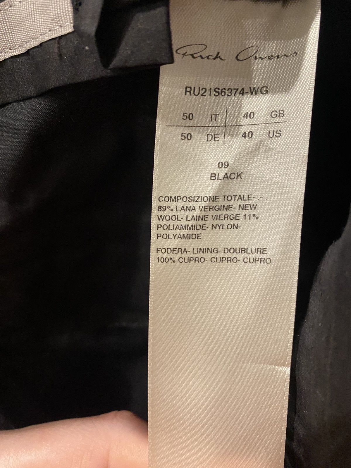 Rick Owens Rick Owens Wool Slim Astaires Long RU21S6374WG Size 50L - 10 Thumbnail
