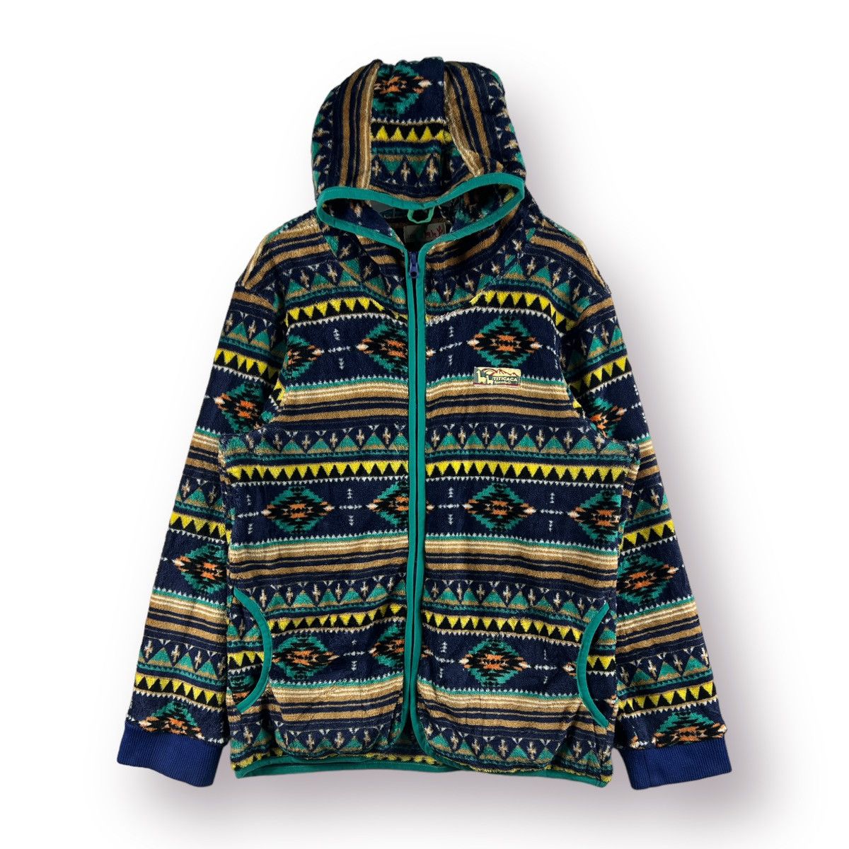 Japanese Brand × Native 🔥 TITICACA TWO WAY FLEECE NAVAJO DESIGN OUTDOOR JACKET - M Size US M / EU 48-50 / 2 - 14 Thumbnail