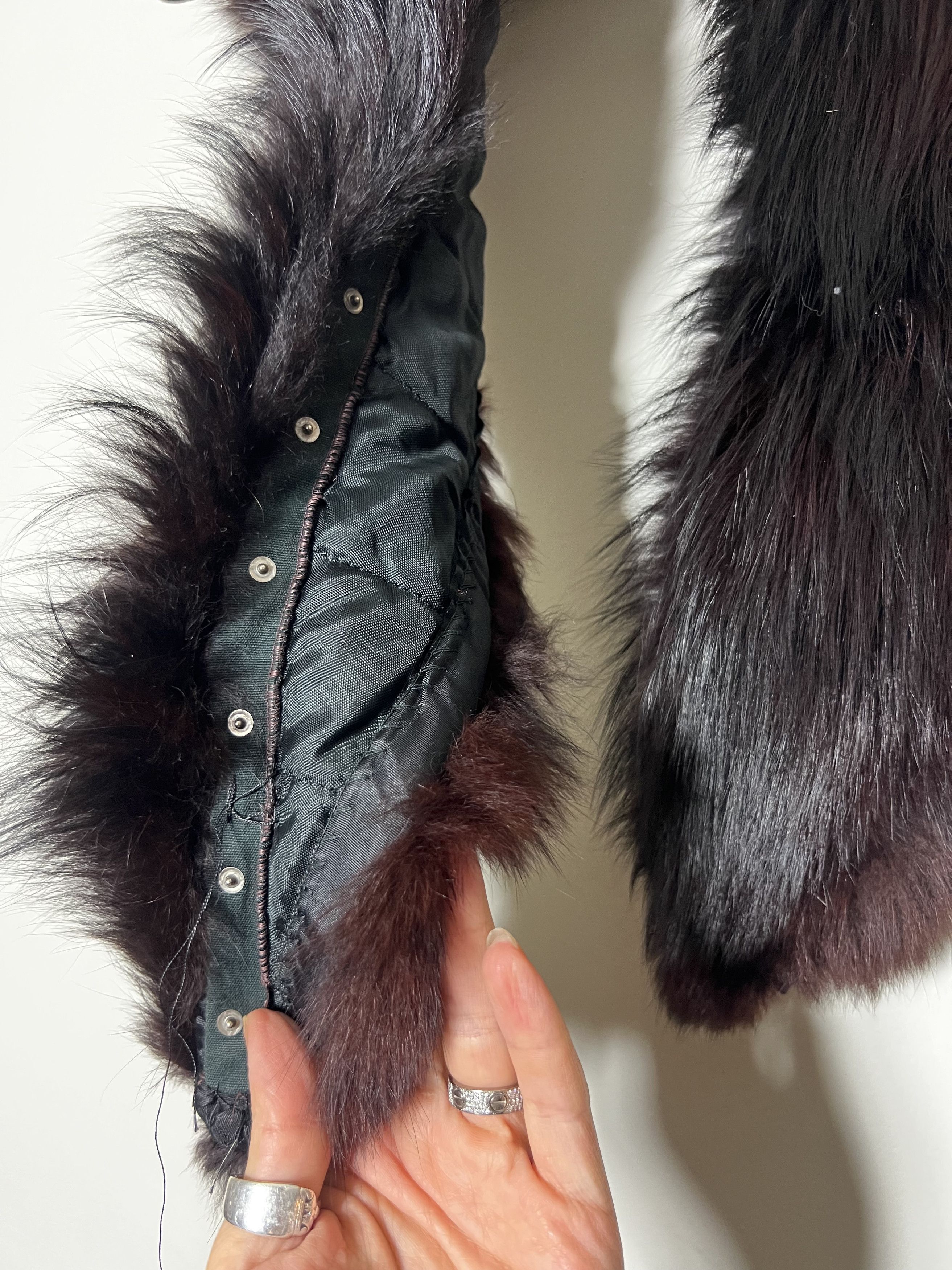 Vintage Vintage 1950's-1960's Black Fox Fur Collar for Knit Sweater Size ONE SIZE - 4 Thumbnail