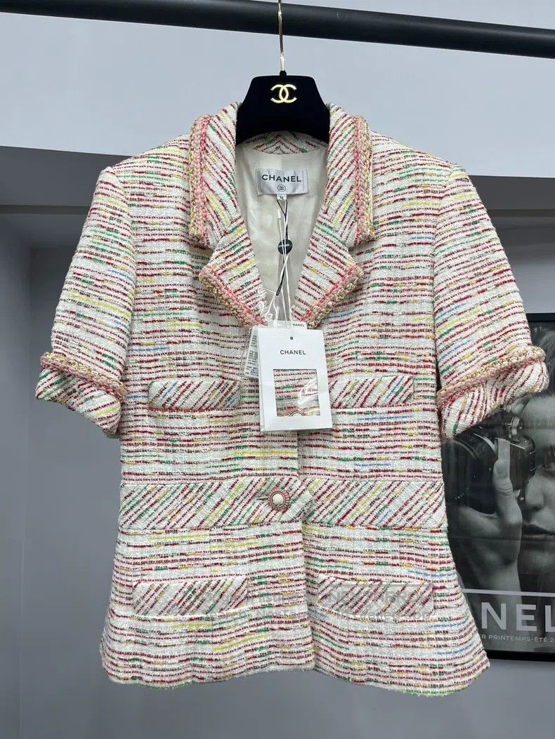 Chanel Chanel Beach series pink tweed short-sleeved jacket Size XS / US 0-2 / IT 36-38 - 1 Thumbnail