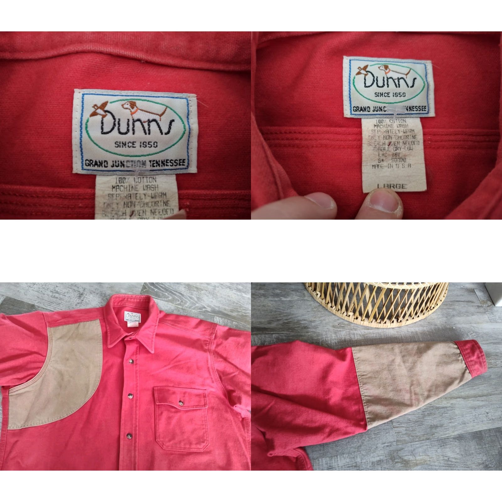 Vintage VINTAGE Dunns Hunting Shooting Button Shirt Mens L Rose Red Outdoorsman Classic Western Size US L / EU 52-54 / 3 - 8 Thumbnail