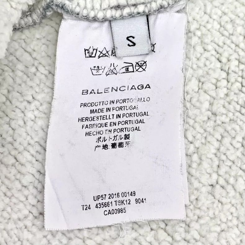 Balenciaga Balenciaga Grey Cotton Hooded Drawstring Long Sleeve Zip H Size US S / EU 44-46 / 1 - 7 Thumbnail