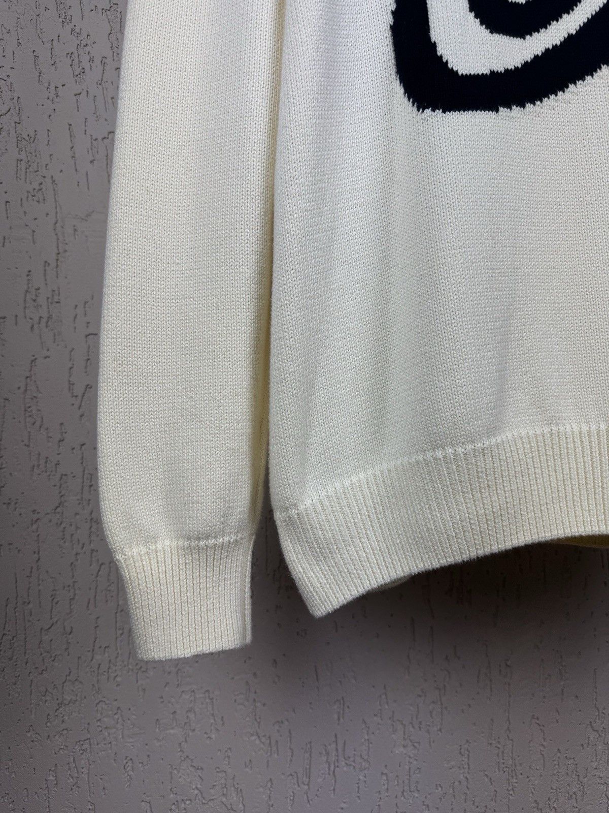 Stussy Gothic Sweater Stussy Cream White Swirl Knit Sweater Wool Size US XL / EU 56 / 4 - 8 Thumbnail