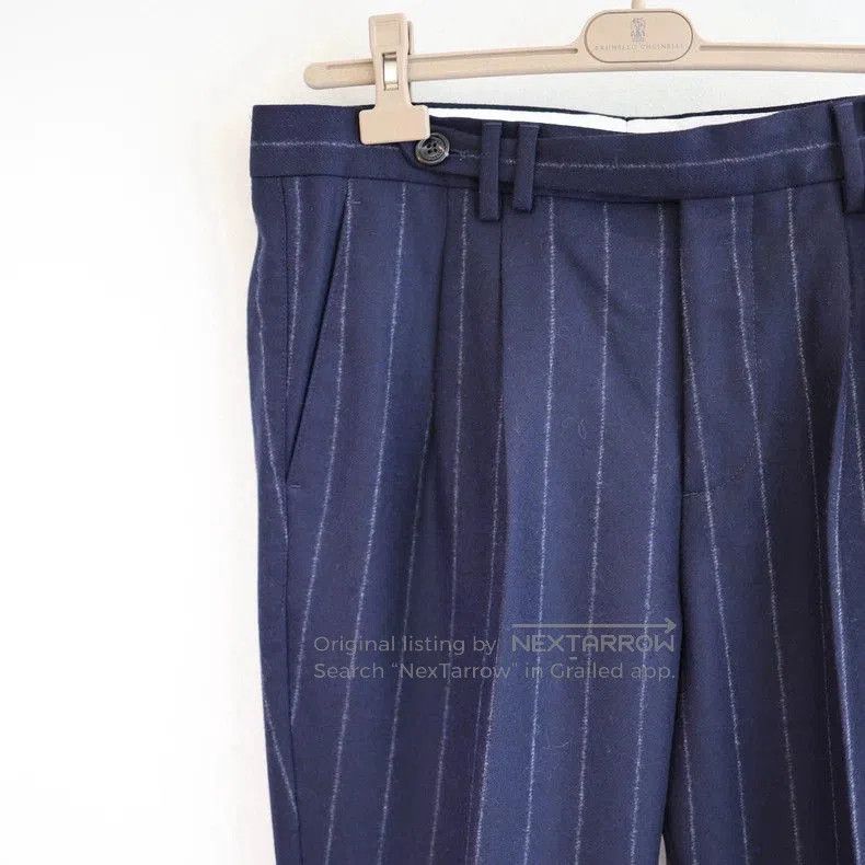 Brunello Cucinelli Brunello Cucinelli Striped Wool Dress Pants. Size US 38 / EU 54 - 4 Thumbnail