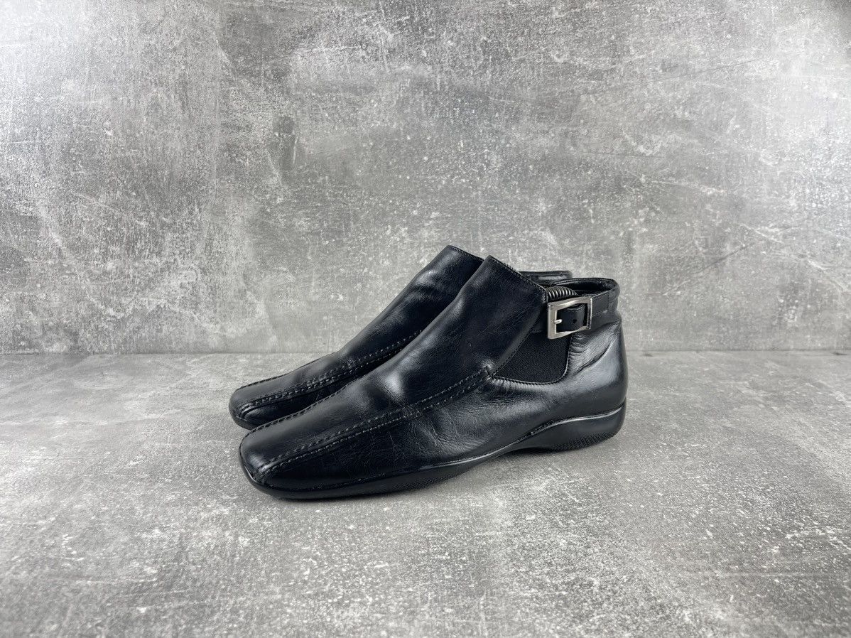 Prada Prada Ankle Leather Boots Black Slip On Buckle Size US 7.5 / IT 37.5 - 1 Thumbnail