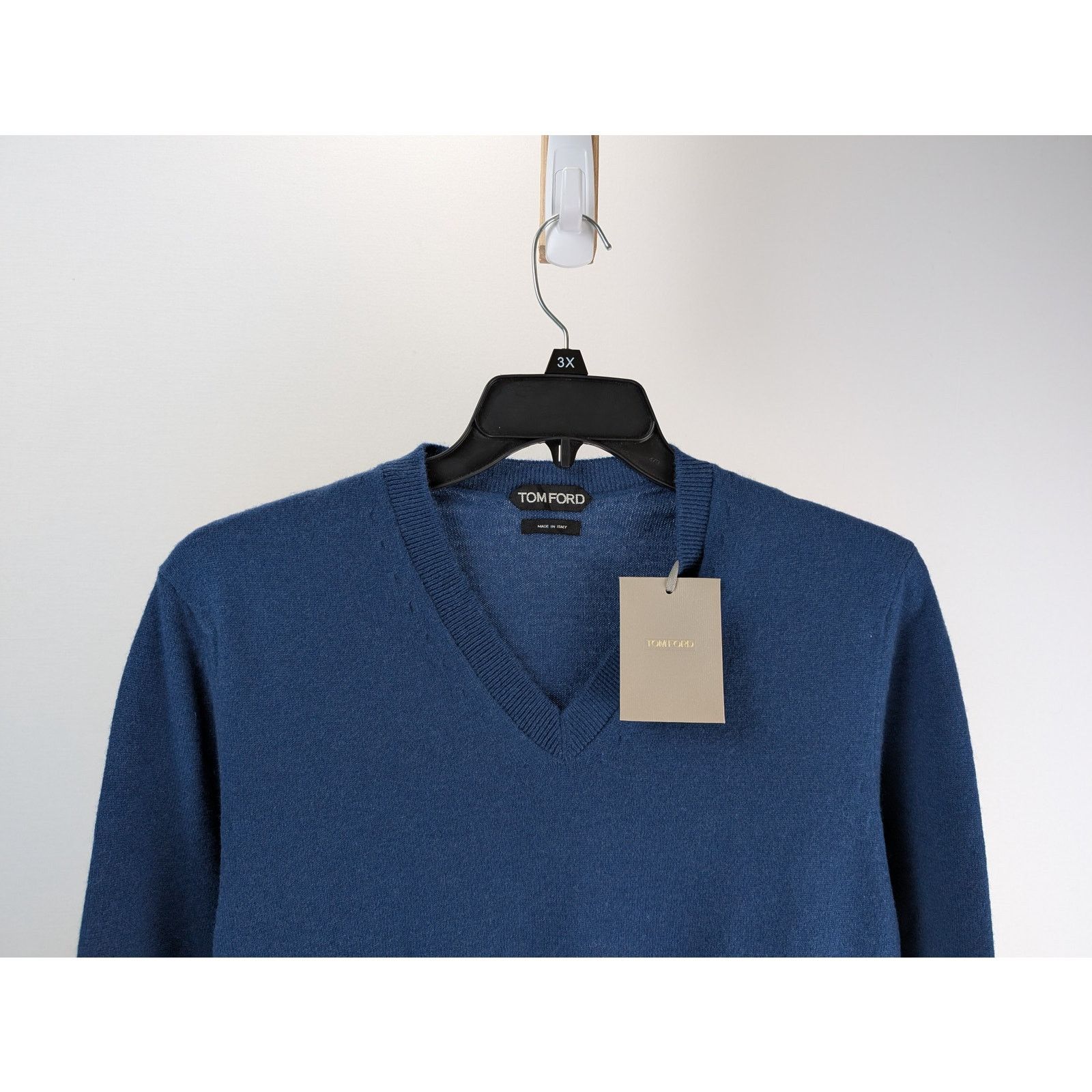 Tom Ford o1rshd1 V-Neck Turtle Neck Sweatshirt in Blue Size US M / EU 48-50 / 2 - 3 Thumbnail