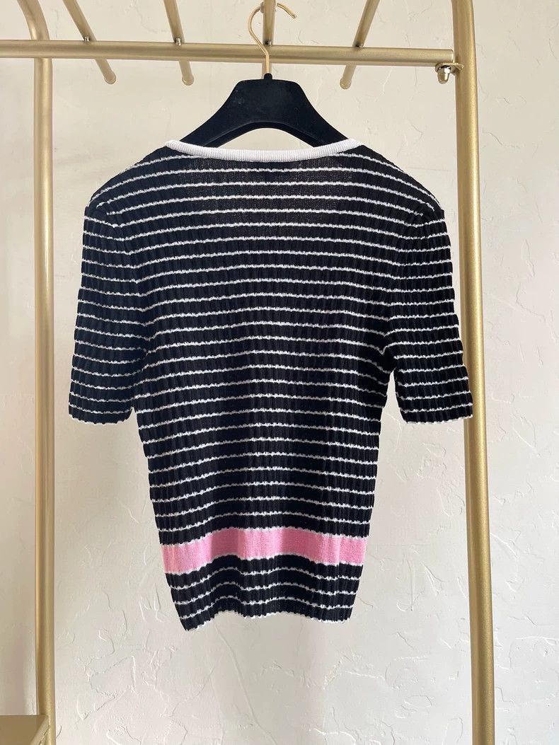 Chanel Chanel 24p black and pink striped short sleeves Size XXS / US 00 / IT 34 - 2 Thumbnail