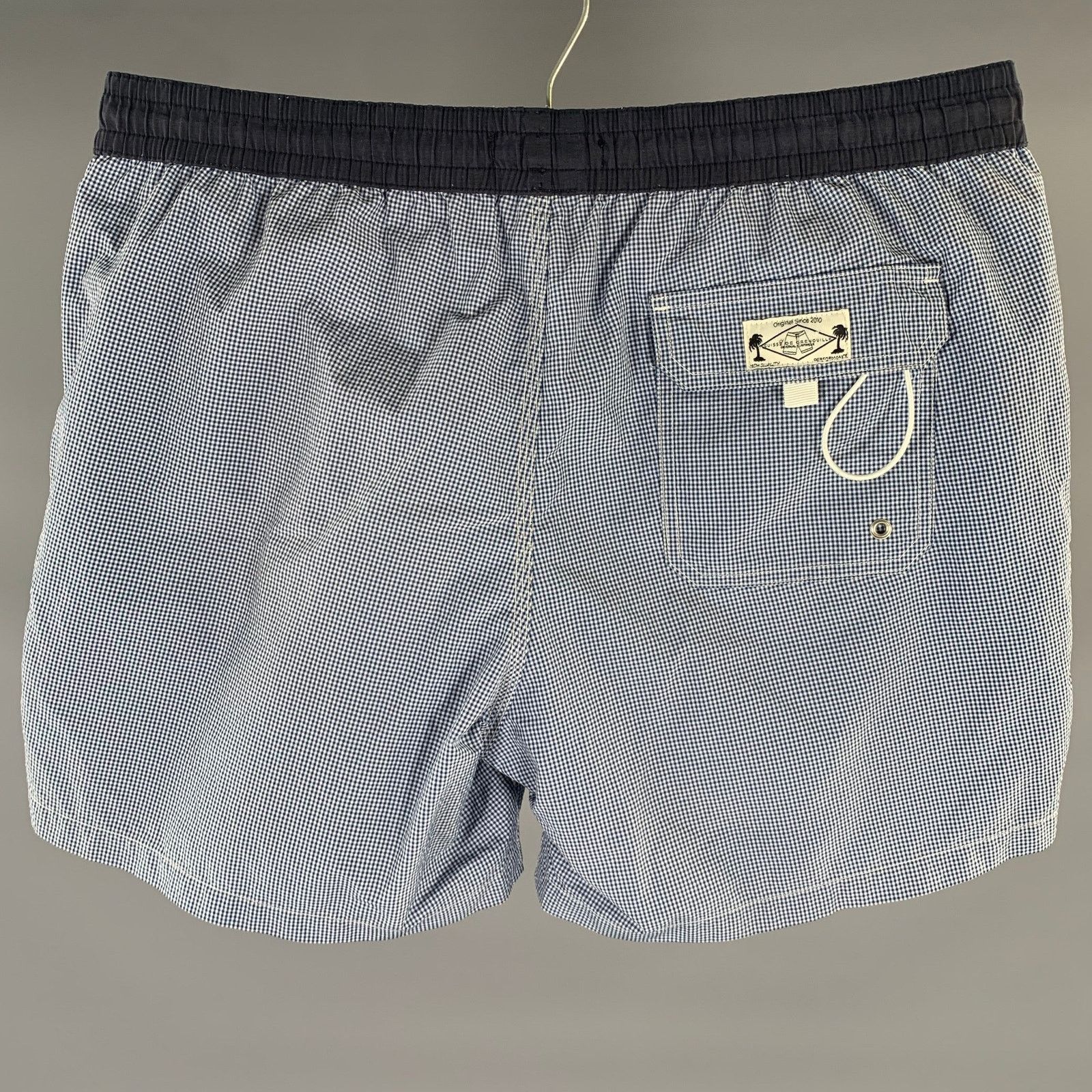 Cuisse de Grenouille CUISSE DE GRENOUILLE M Navy White Blue Checkered Swim Trunks Size US 34 / EU 50 - 2 Thumbnail