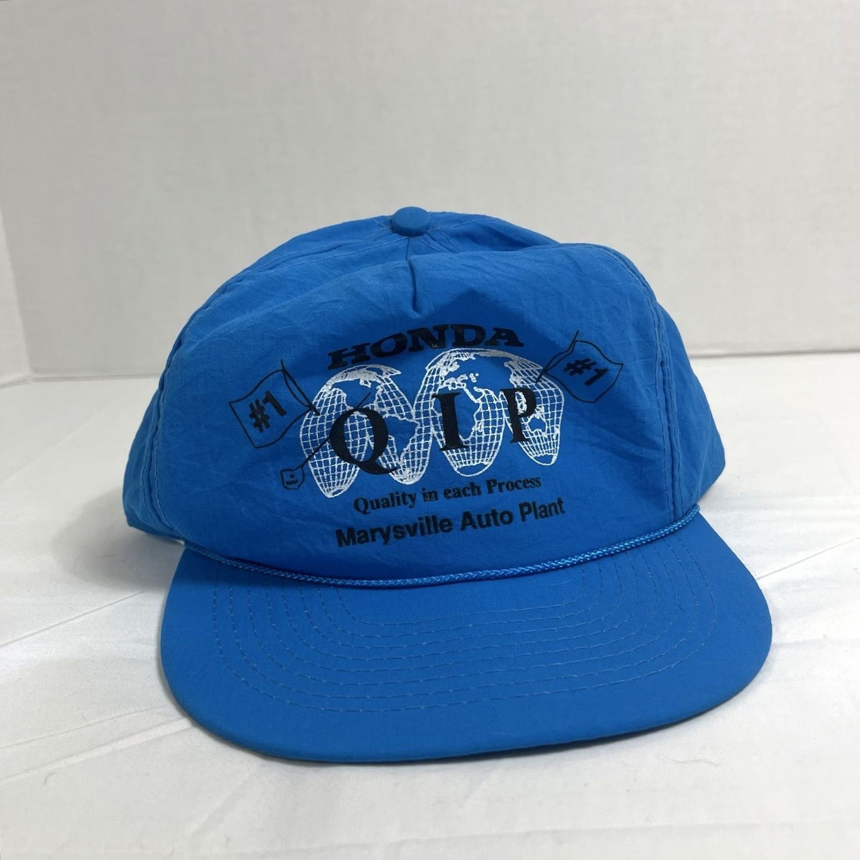 Honda VINTAGE Honda Snapback Rope Baseball Cap Hat Adjustable Blue Men 90s Advertising Arkansas Automotive Dealership Mens Size ONE SIZE - 2 Thumbnail