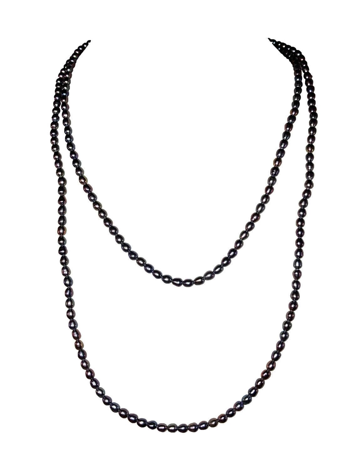 Designer Freshwater Cultured Grey Pearl Bead Flapper Necklace Size ONE SIZE - 2 Thumbnail