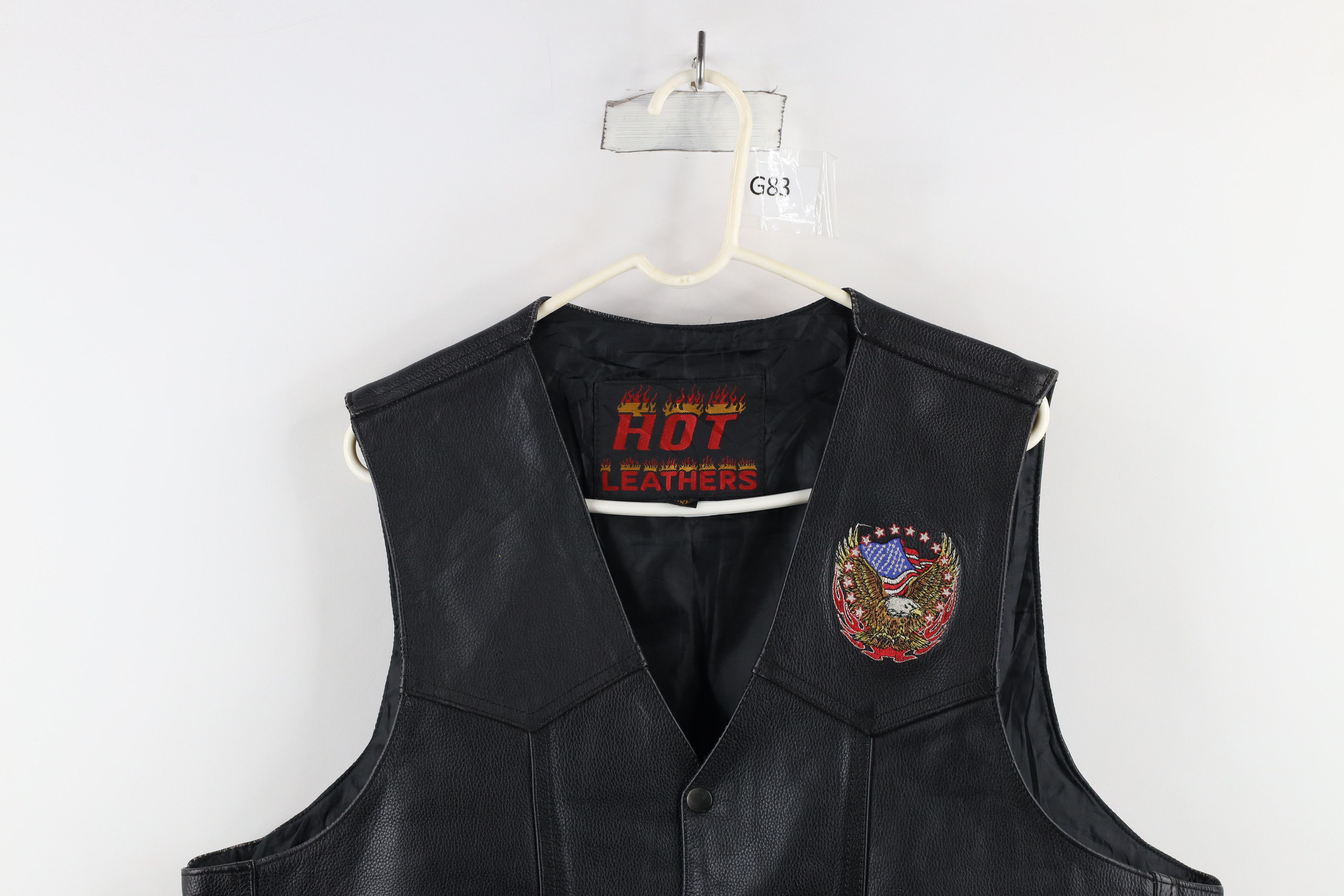 Vintage Vintage Streetwear Eagle Fire Flames Leather Motorcycle Vest Size US XXL / EU 58 / 5 - 2 Thumbnail