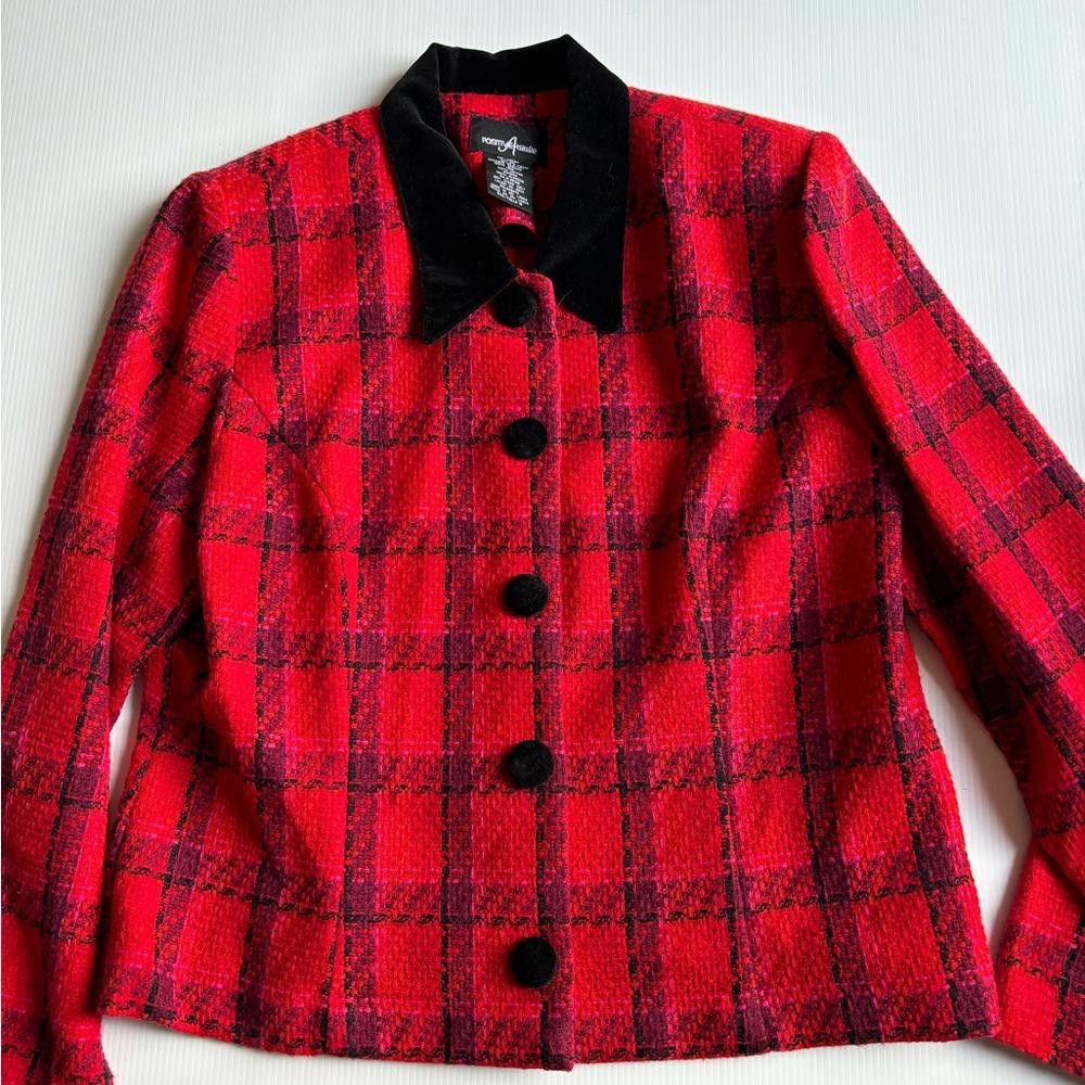 Designer Vintage Positive Attitude Red Plaid Button-Up Size XXL / US 16-18 / IT 52-54 - 1 Thumbnail